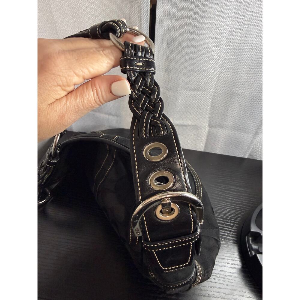 Coach Signature Black Hobo Bag - Picture 2 of 3